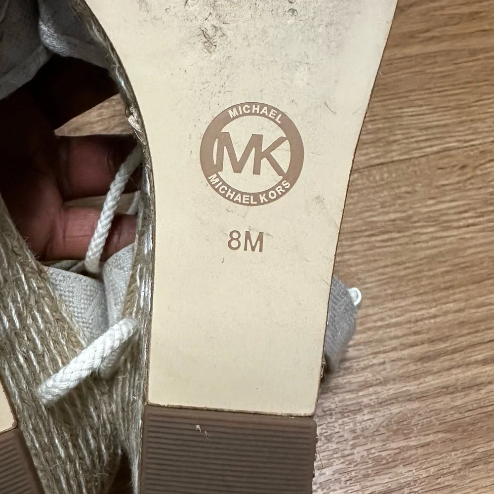 MICHAEL KORS Wedge Monogram Platform Sandals Espadrilles